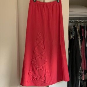 Oh My Gauze! Coral Maxi A-Line Skirt, Sz 2 (like a Chico’s Sz 2, not a little Sz